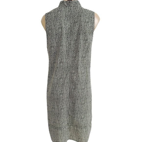 EILEEN FISHER PEBBLED ORGANIC COTTON BLACK WHITE SUSTAINABLE SHIFT DRESS SZ S - Picture 4 of 4